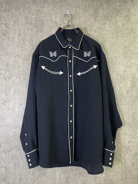 【中古】NEEDLES ﾆｰﾄﾞﾙｽ EMBROIDERD COWBOY SHIRT ｳｴｽﾀﾝ ｶｳﾎﾞｰｲ ｼｬﾂ 刺繍 ﾈｲﾋﾞｰ M 33967961