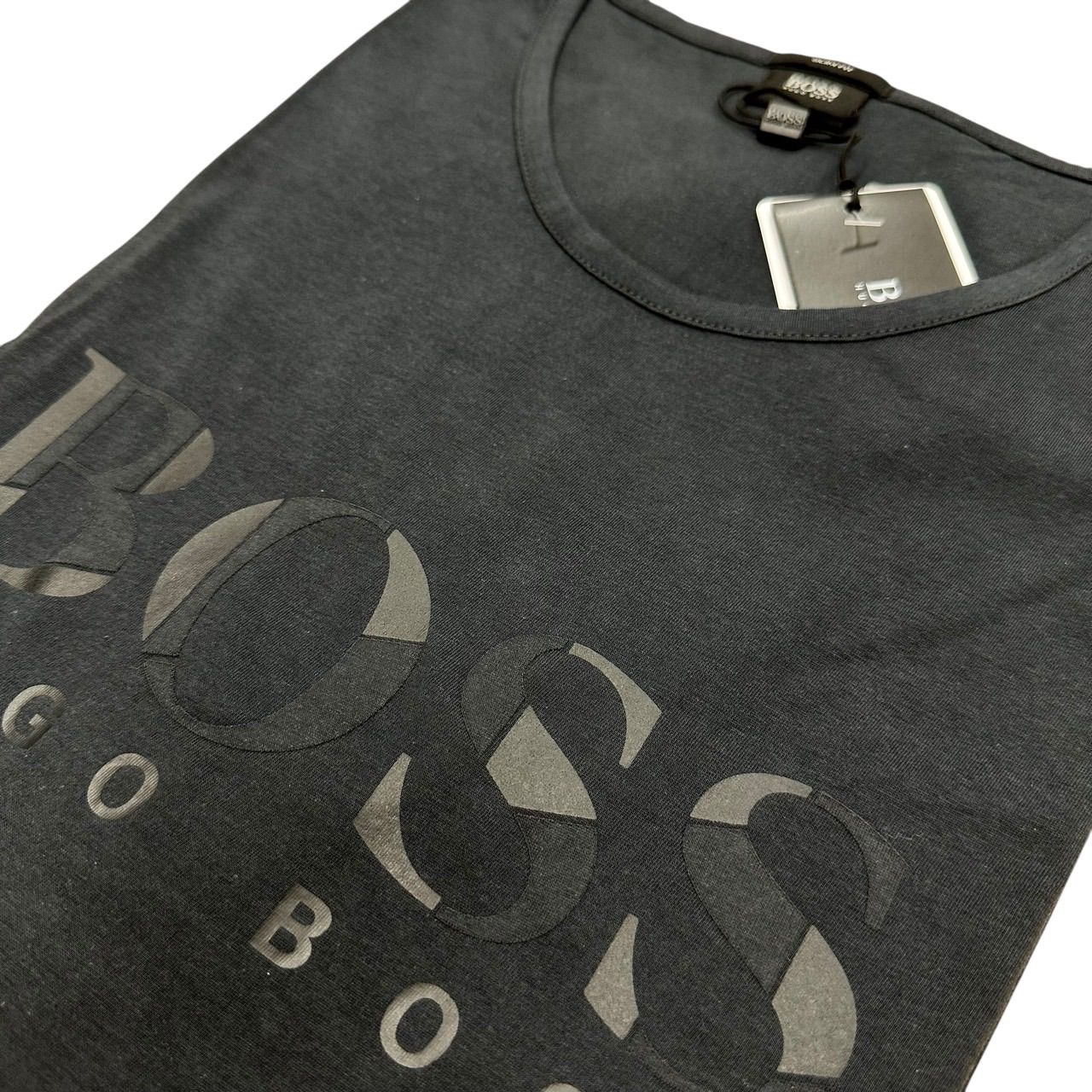✨未使用✨HUGO BOSS　ヒューゴ ボス　ロゴ　スリムフィット　コットンTシャツ　チャコールグレー