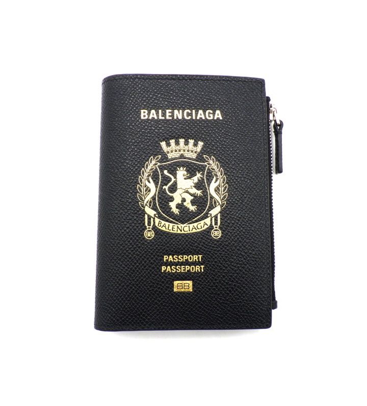 バレンシアガ BALENCIAGA 【 853577 】 パスポート プリント 二つ折り ウォレット 財布 w27082