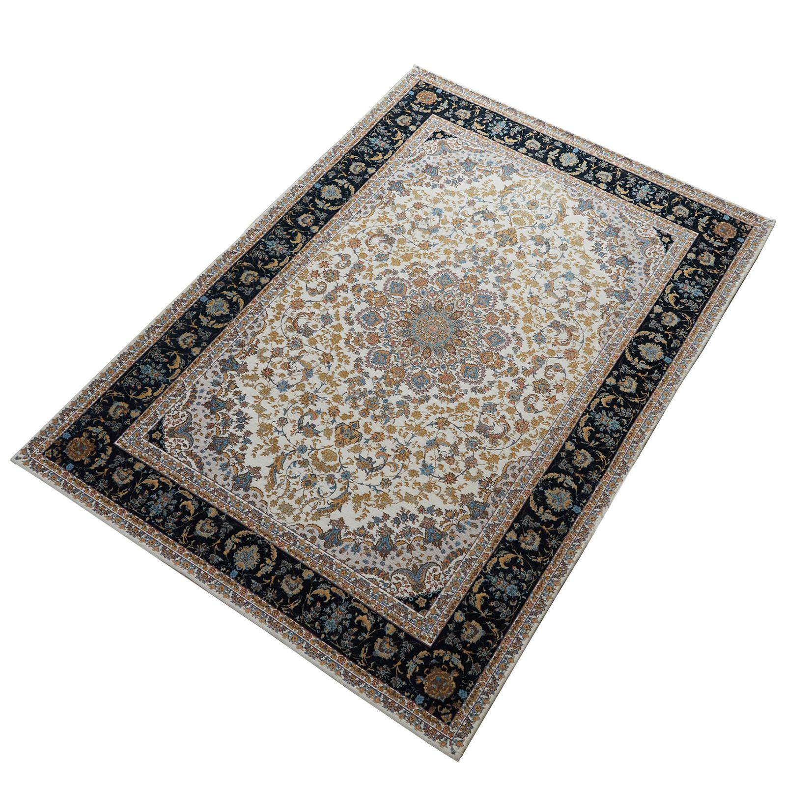 新品 グラムスタイル ラグ カーペット ゴブラン織 北欧 刺繍柄 3畳 200x250cm 洗える 滑り止め付 ホットカーペット 床暖房対応 刺繍柄 ネイビー