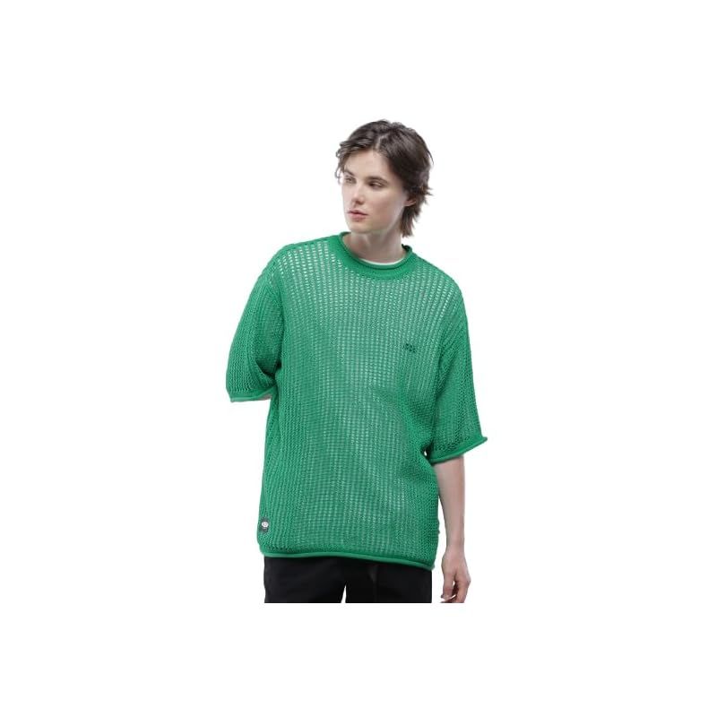 【新品】 [マナスタッシュ] MESH SUMMER SWEATER メッシュ サマー セーター メンズ L 140 グリーン 792-4140001