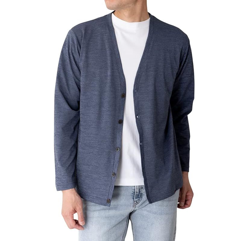 【新品】 [INSPIRE] インスパイア UV 長袖 カーディガン クイックドライ 旅行 メンズ 男性 春 夏 秋 30代 40代 50代 60代 カジュアル 服 おしゃれ 父の日 贈り物 ギフト プレゼント (L, ブルー)