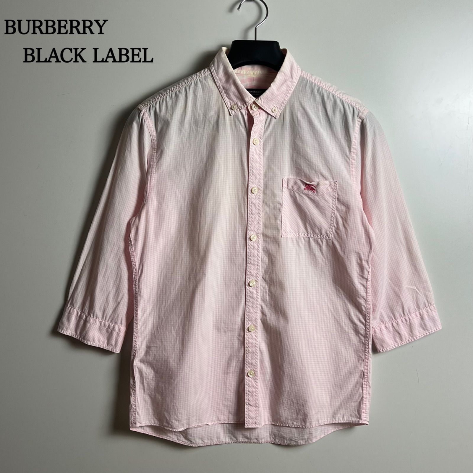 トップス archive 00s burberry black label y2k BURBERRY BLACK LABEL 00s y2k archive pink shirts 2 M バーバリー