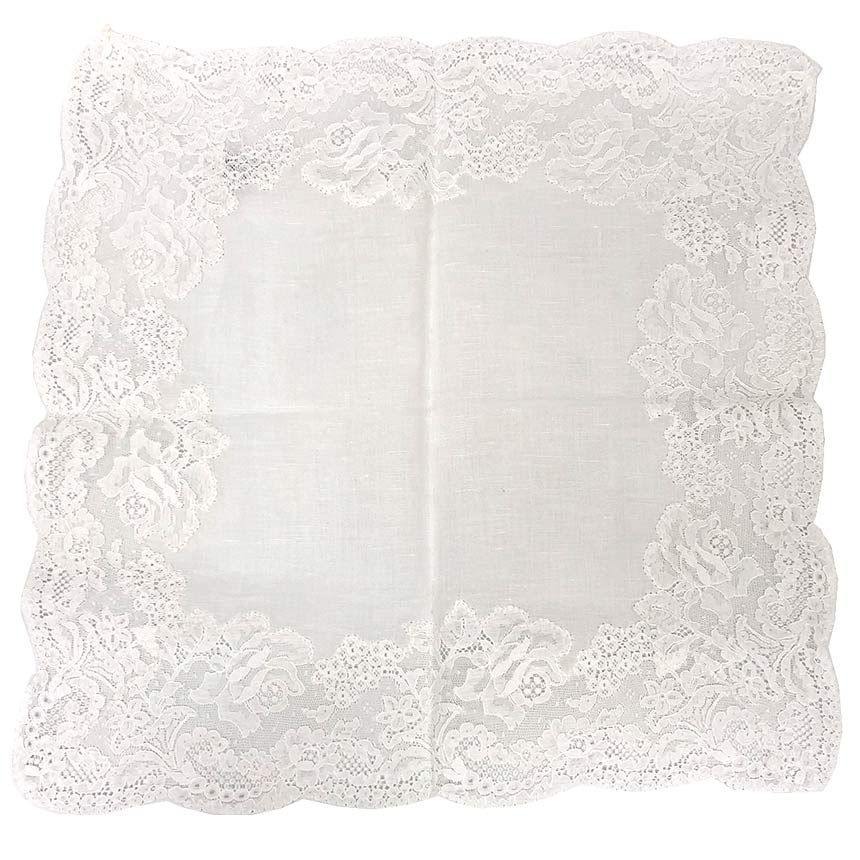希少 HERMES エルメス レース ハンカチ 白 DENTELLE MOUCHOIR DENTELLEDE CALAIS 001627G-01 コットン 未使用 aq12900