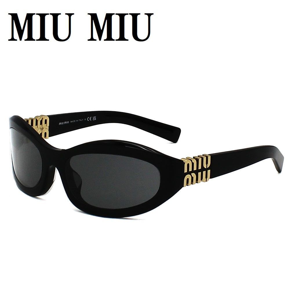 ミュウミュウ MIU MIU MU14ZSF 16K08Z 61 サングラス アジアンフィット UVカット 紫外線カット レディース ダークグレー ブラック