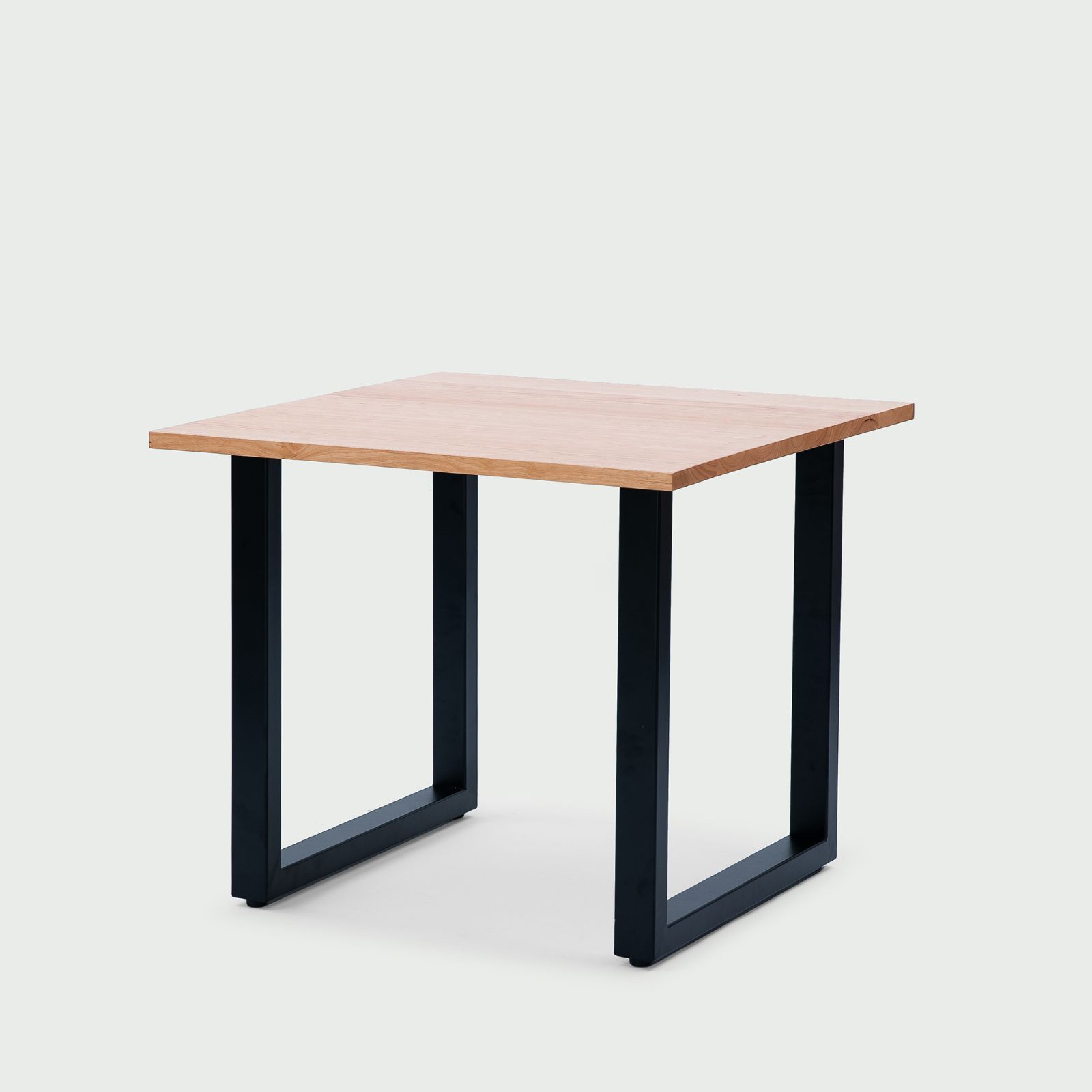 【Cランク品】CIRCLE ラバーウッド無垢天板 ダイニングテーブル 鉄脚(SQ脚)W80×D80×H70cm
