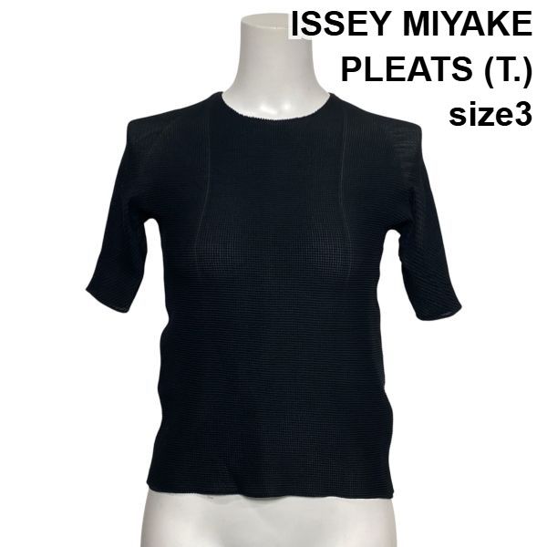 □ イッセイミヤケプリーツティー ISSEY MIYAKE カットソー 五分袖 