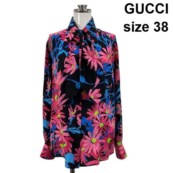 ○◇ グッチ GUCCI シルクシャツ ブラウス トップス 長袖 ボウタイ