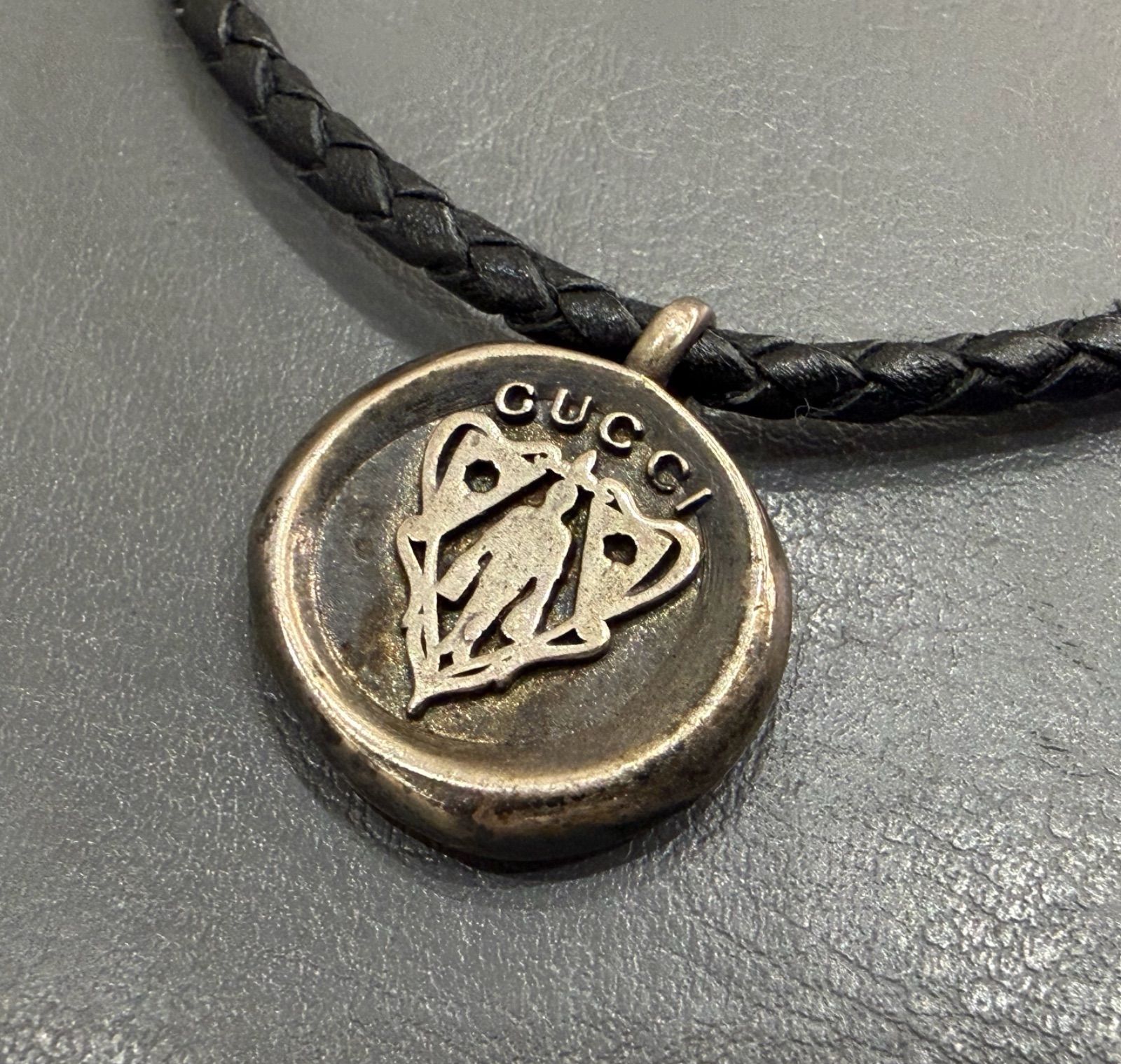 ★NA5868 GUCCI グッチ クレストロゴ コイン ネックレス シルバー 925
