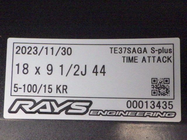 3878】A送料無料 未使用品△RAYS TE37 SAGA S-plus TIMEATTACK△18x9
