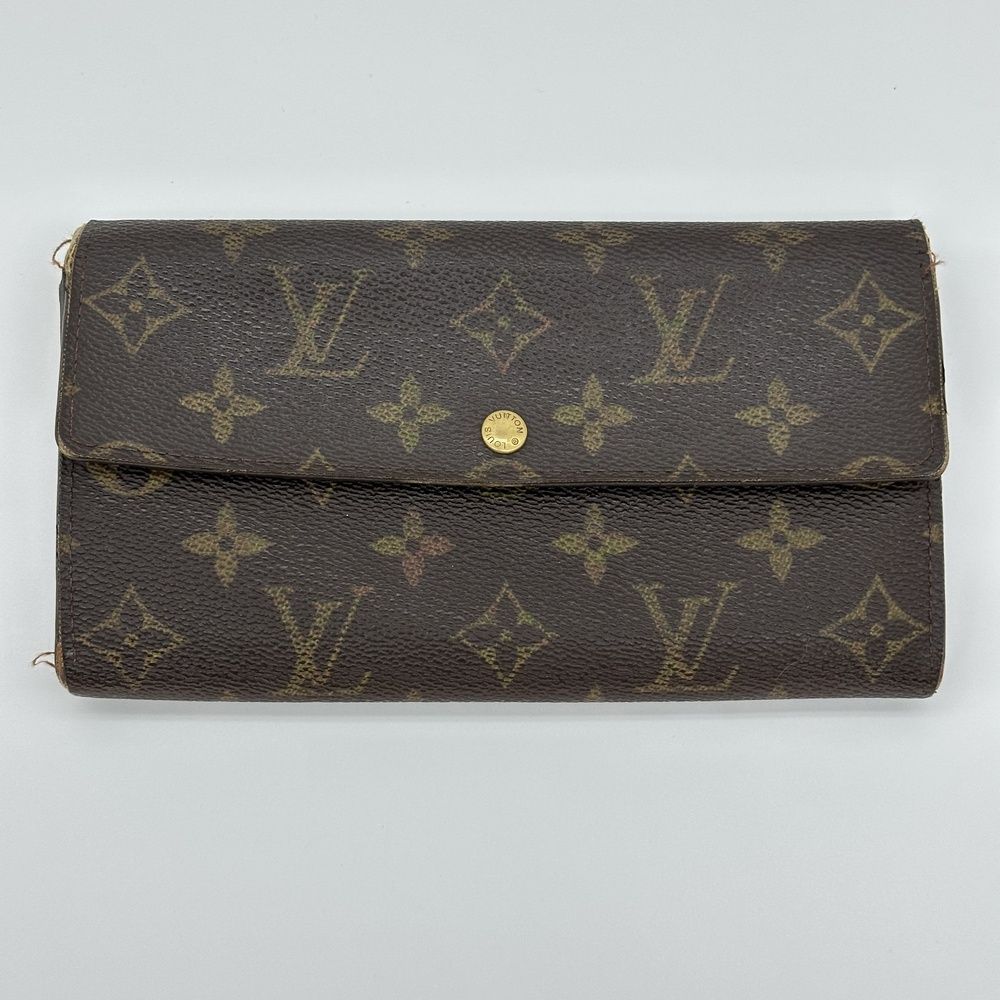LOUIS VUITTON ルイヴィトン M61725 長財布 モノグラム ポルトモネクレディ ロングウォレット ブラウン ゴールド金具