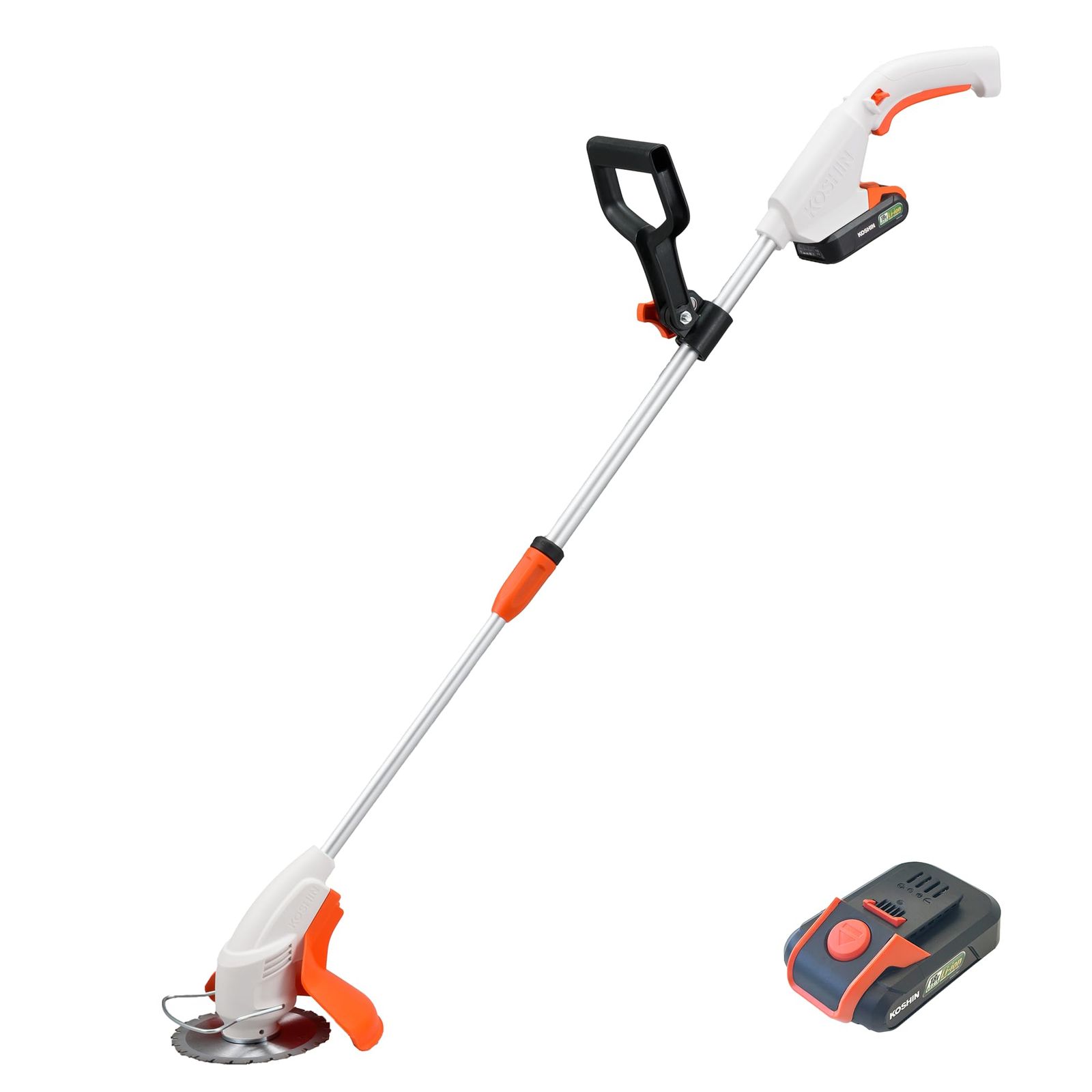 【新品】工進(KOSHIN) 18V 2.0Ah 充電式 草刈機 刈払機 SGC-180 【バッテリー・充電器付】 刈刃 2種類 チップソー 樹脂ブレード 軽量 手軽 3b961eec