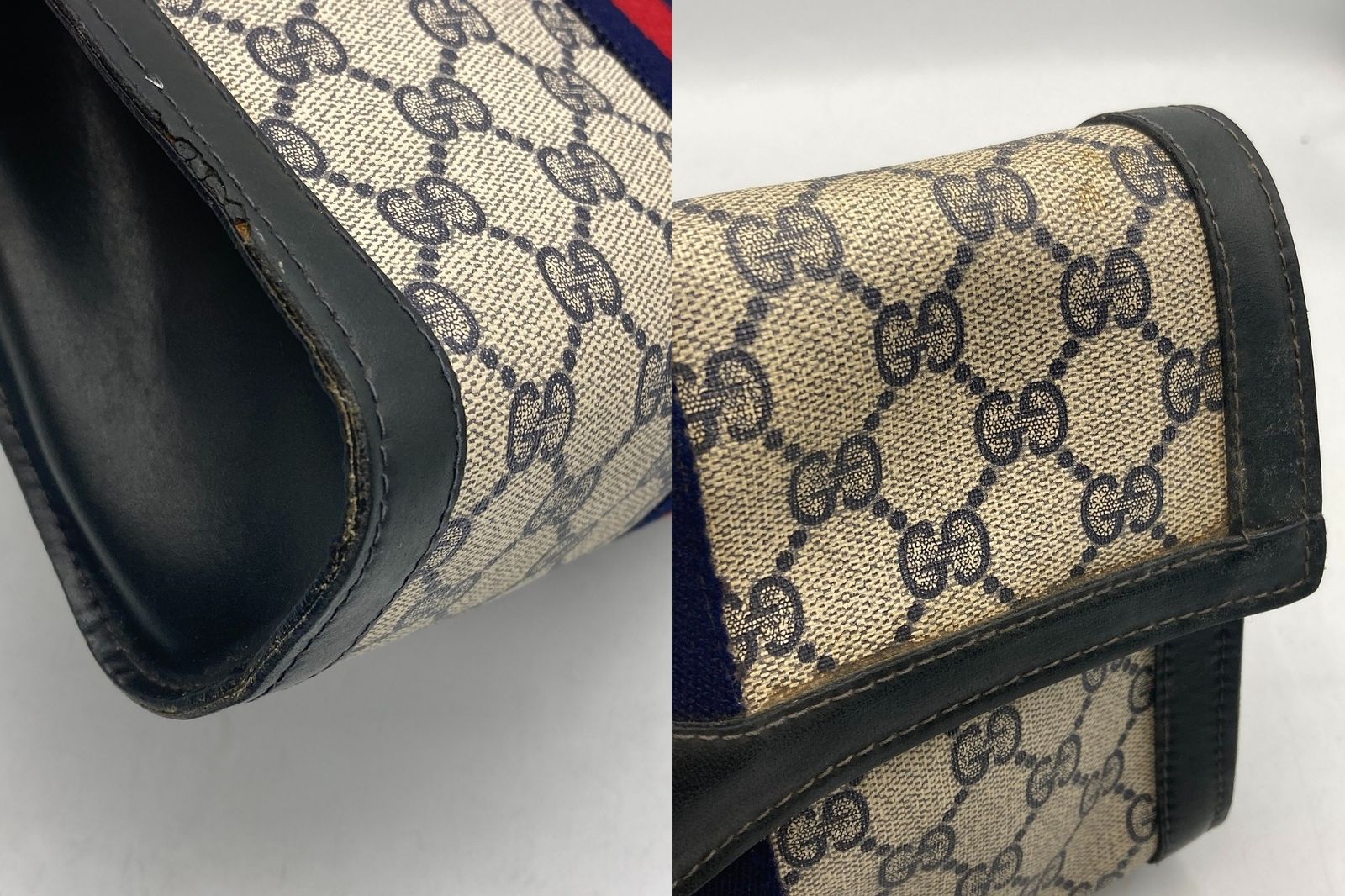 GUCCI オールドグッチ GGスプリーム シェリーライン クラッチバッグ