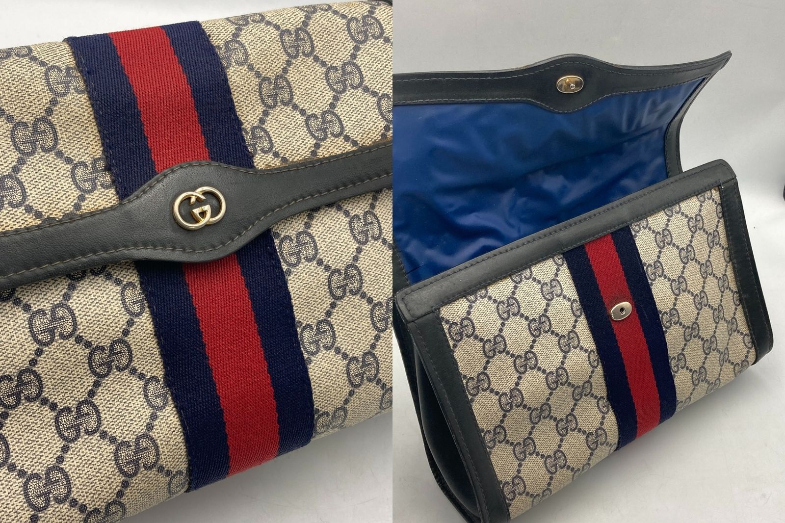 GUCCI オールドグッチ GGスプリーム シェリーライン クラッチバッグ