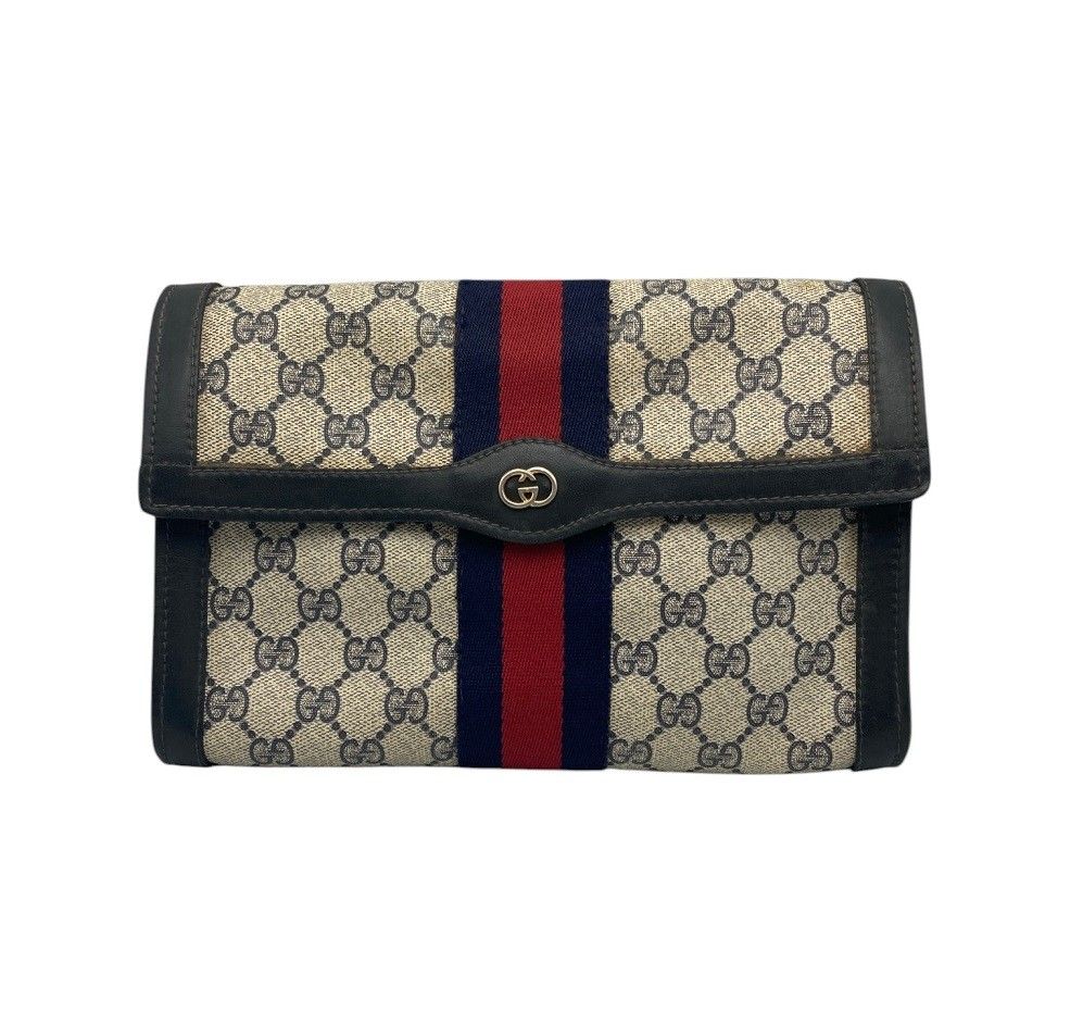 GUCCI オールドグッチ GGスプリーム シェリーライン クラッチバッグ