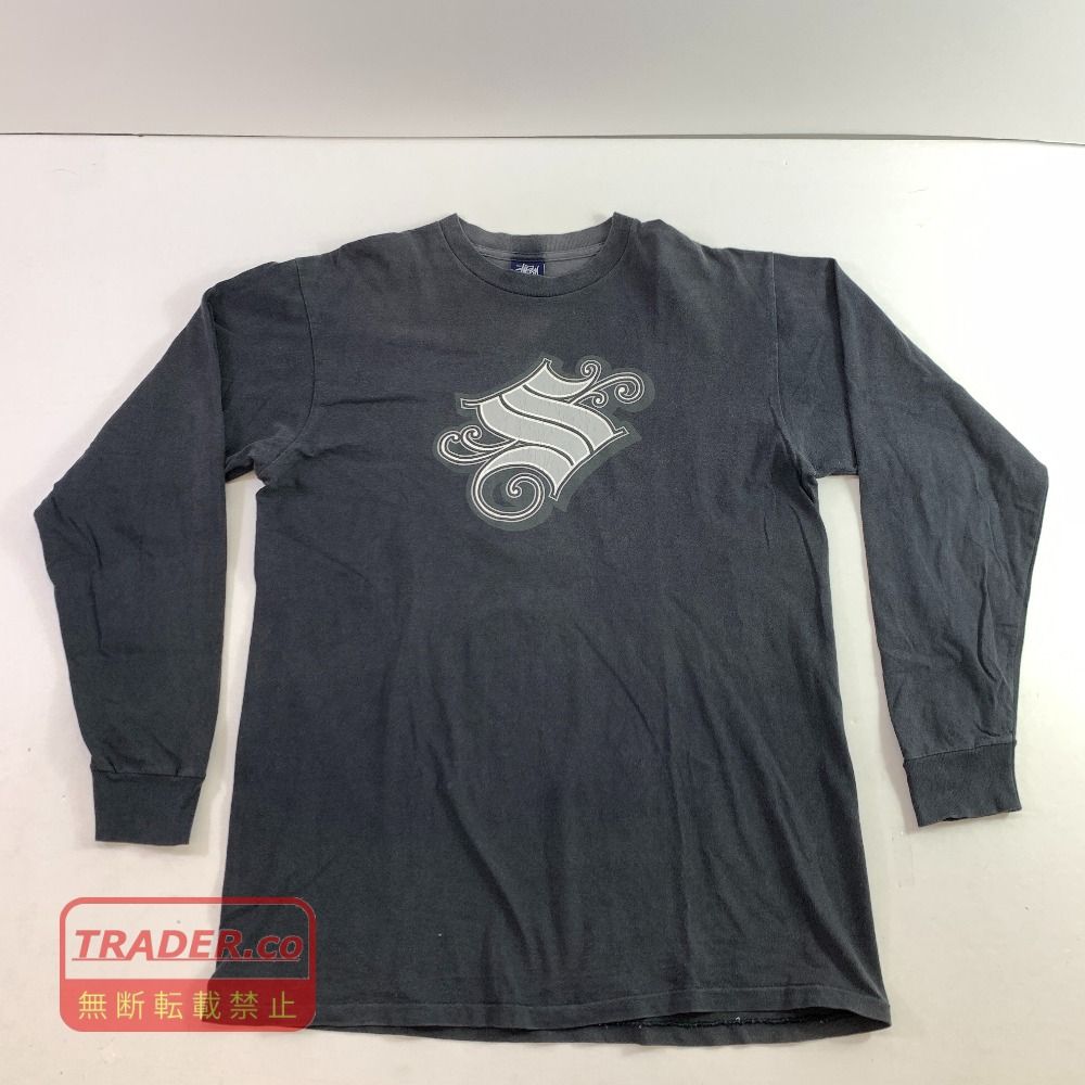 04w6868▽※【中古】ステューシー STUSSY オールドステューシー ロンT 長袖シャツ 紺タグ ブラック Lサイズ【八王子店】