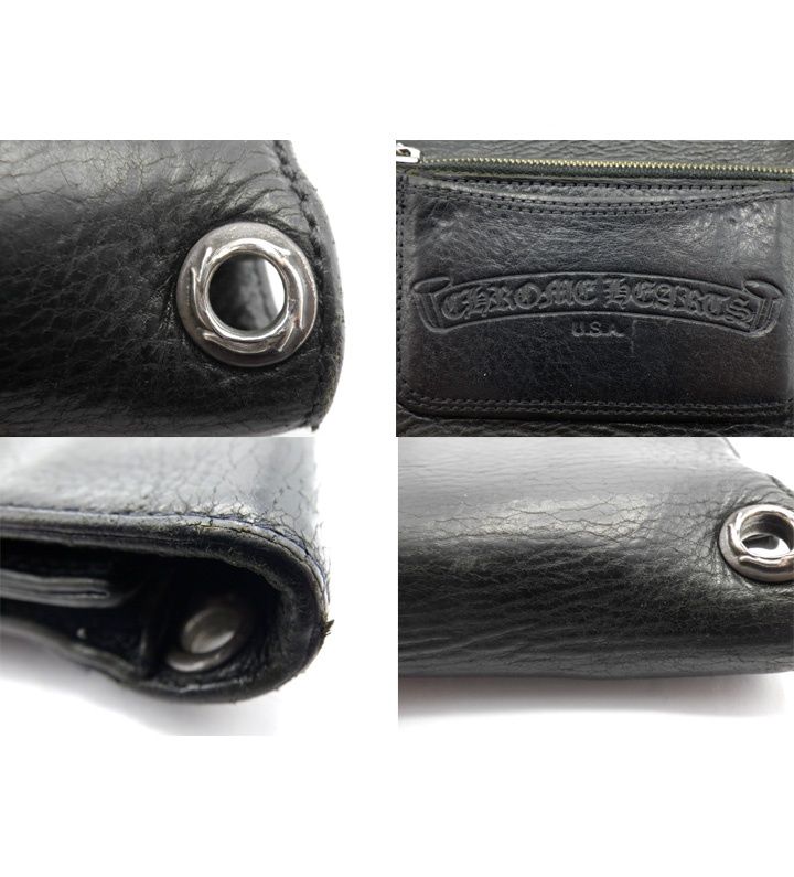 クロムハーツ CHROME HEARTS 【 2ZIP 】 2ジップ クロス ボタン レザー