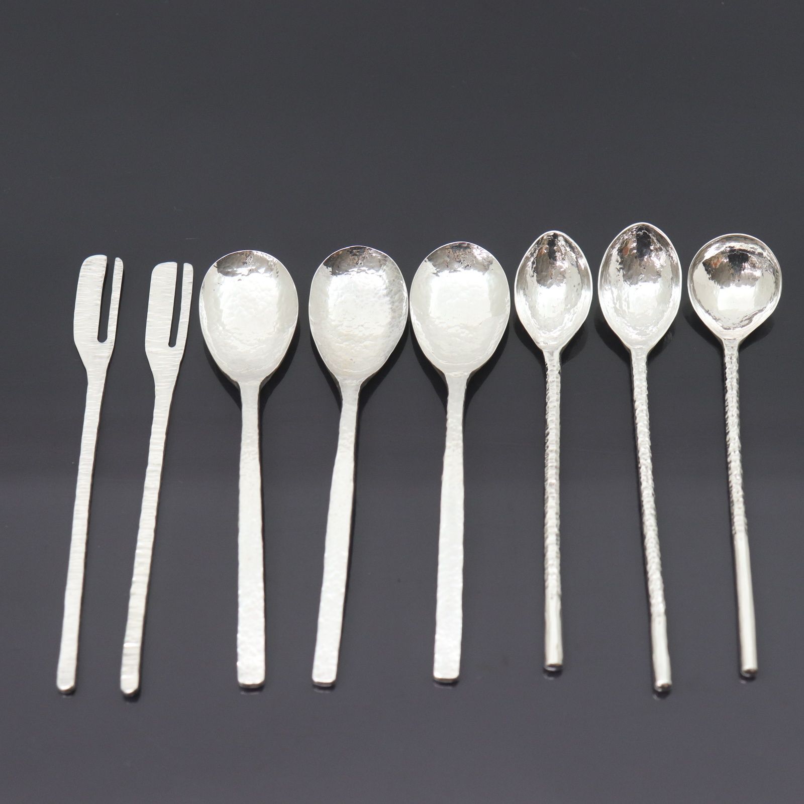 IT0KKG7VCPDK SILVER刻印 シルバー 銀 和 カトラリー 8本セット スプーン サイズ違い キッチン 総重量 158g