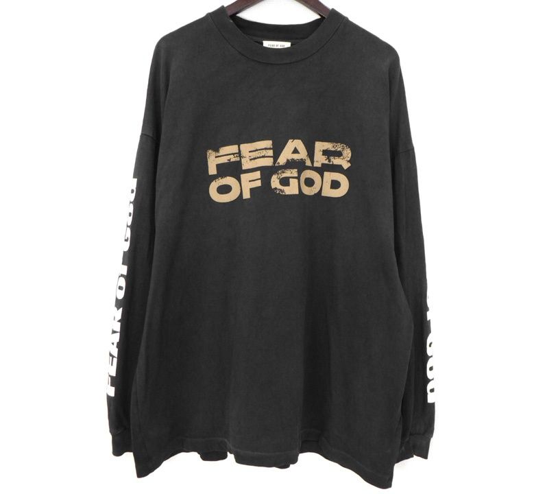 フィアオブゴッド FEAR OF GOD 【 RELAXED LS TEE 】 ヴィンテージ ロゴ プリント 長袖 カットソー 50493