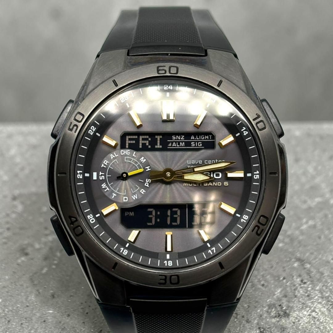【美品・電波ソーラー】カシオ 　WVA-M650B　ブラック　反転液晶　腕時計