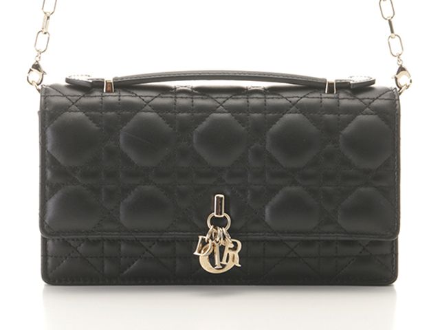 Dior ディオール My Dior ミニバッグ S0980ONMJ_M900 ショルダーバッグ ラムスキン ブラック レディース【中古】