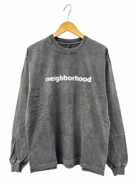 ネイバーフッド NEIGHBORHOOD 25SS NH TEE LS-3 グラフィック ロゴ ワンウォッシュ ロングスリーブ 長袖Tシャツ ロンT 251PCNH-LT03 S 黒ブラック ブランド古着ベクトル 中古■260520