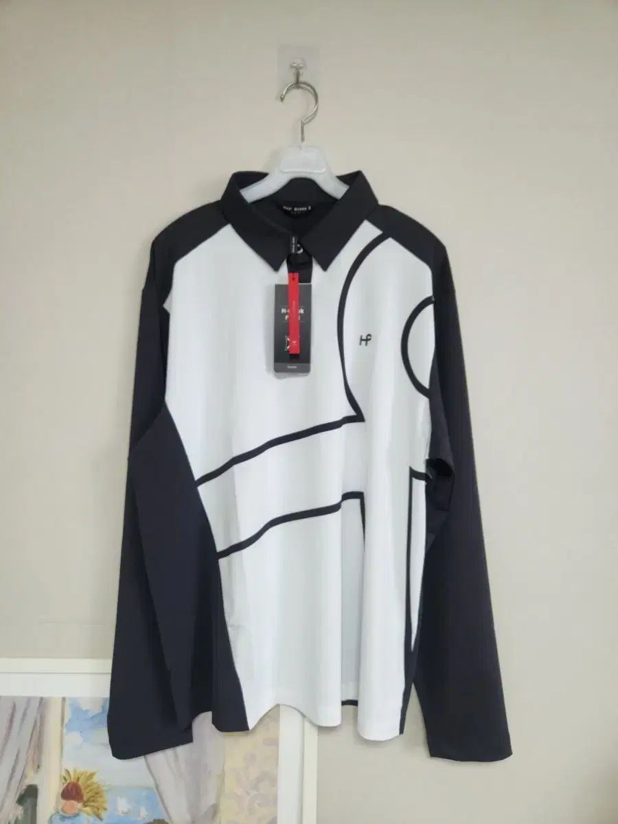 ヒールクリークゴルフ 白/ブラック 長袖 カラーTシャツ 2XL 新品