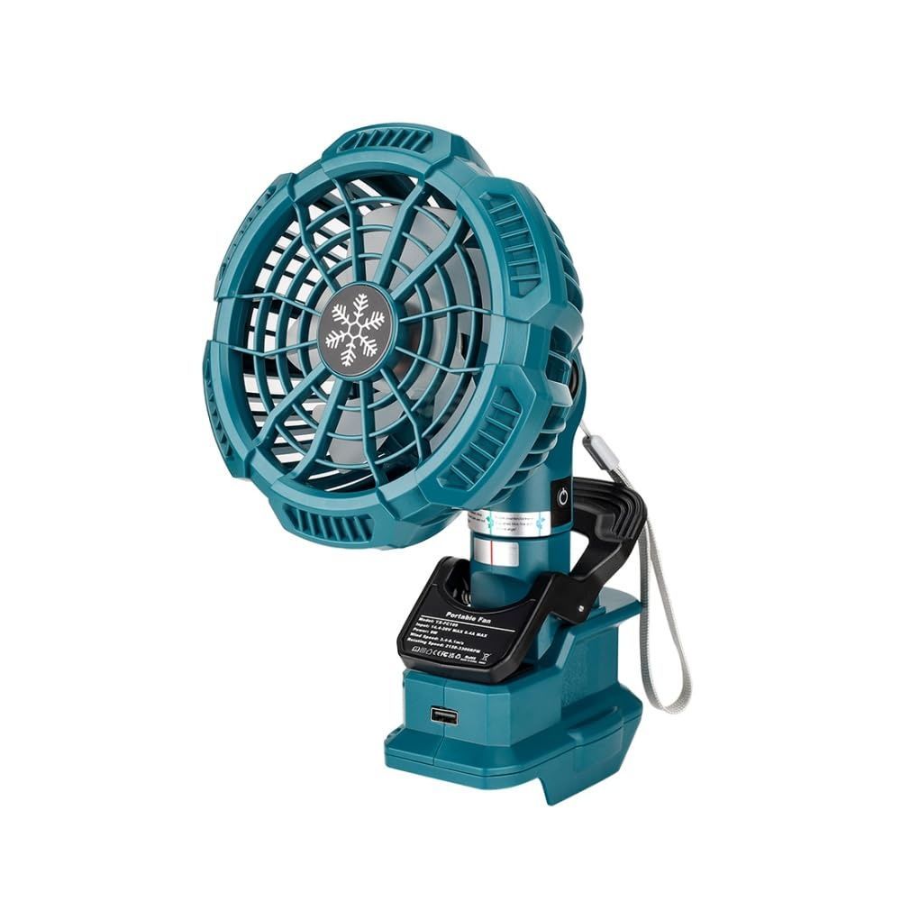 クリップ式 充電式ファン コードレス扇風機 マキタ互換品 14.4V/18Vリチウムイオン電池対応 風速三段調節 上下左右自由回転 送風しながらスマホ充電