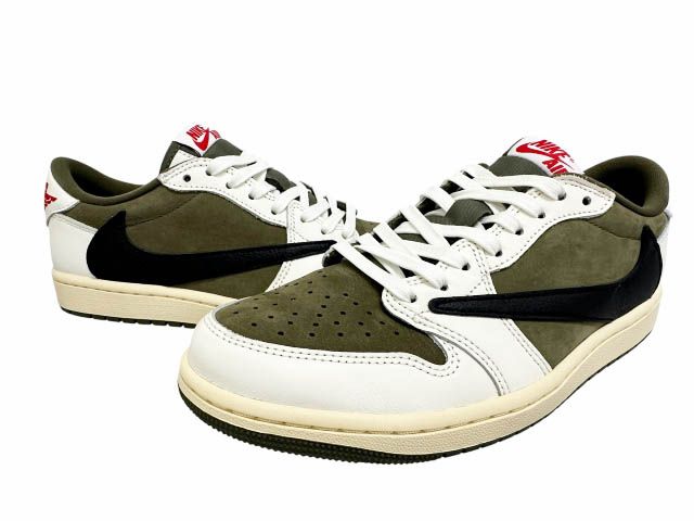 ナイキ NIKE ×TRAVIS SCOTT トラヴィス スコット AIR JORDAN 1 LOW OG REVERSE OLIVE エア ジョーダン 1 ロー リバース オリーブ DM7866-200 26 ☆AA★▲■260520
