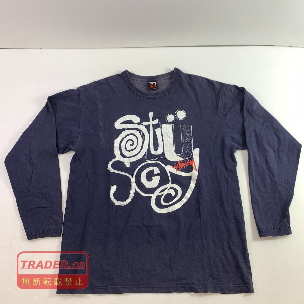 04w6869▽※【中古】ステューシー STUSSY オールドステューシー ロンT 長袖シャツ ネイビー XLサイズ【八王子店】