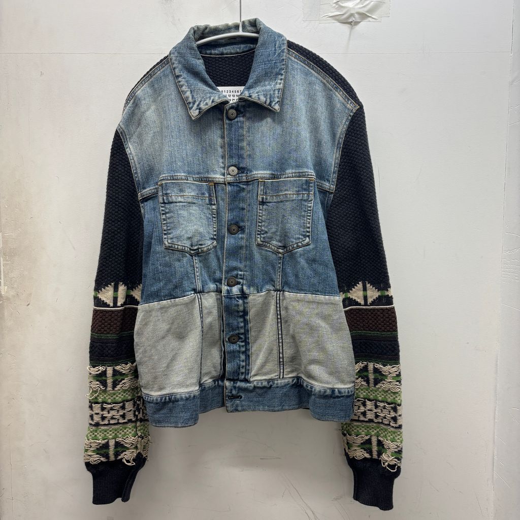 Maison Margiela メゾンマルジェラ 17AW Knit Docking Denim Jacket ドッキングデニムジャケット S50AM0297 S30272 マルチカラー size:46【中目黒B05】