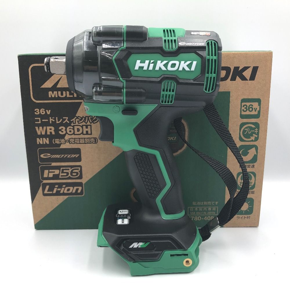 HiKOKI マルチボルト36V対応 12.7mm コードレスインパクトレンチ 最大トルク350N・m アグレッシブグリーン 本体のみ WR36DH(NN) 未使用品