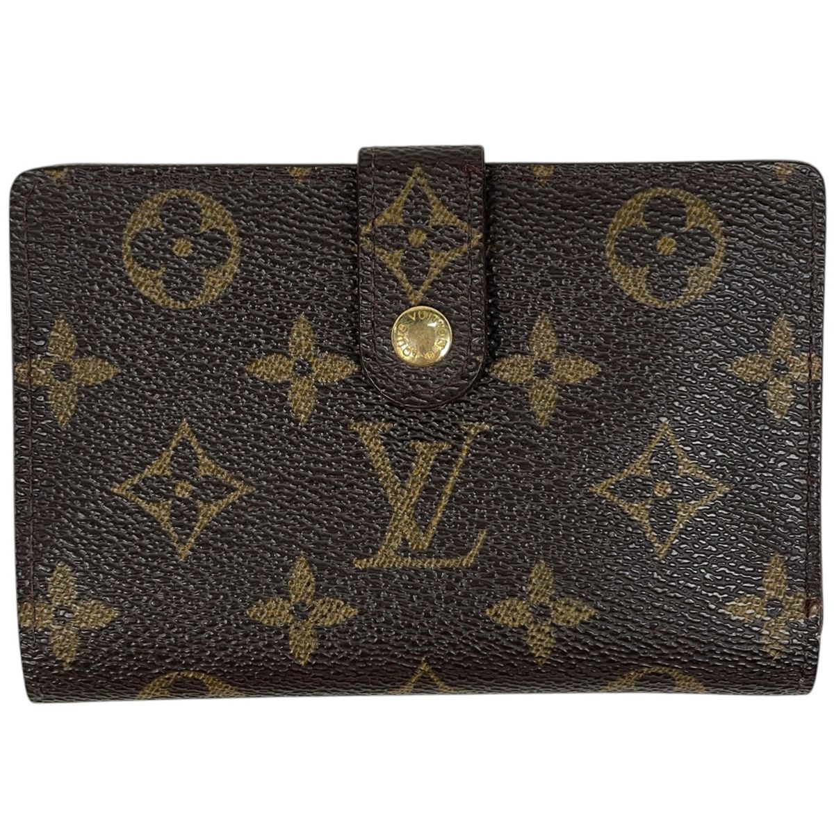 【在庫一掃】 【ジャンク品】ルイ・ヴィトン Louis Vuitton ポルト モネ ビエ ヴィエノワ 札入れ 小銭入れ がま口 三つ折り財布 モノグラム ブラウン M61663 レディース 【中古】