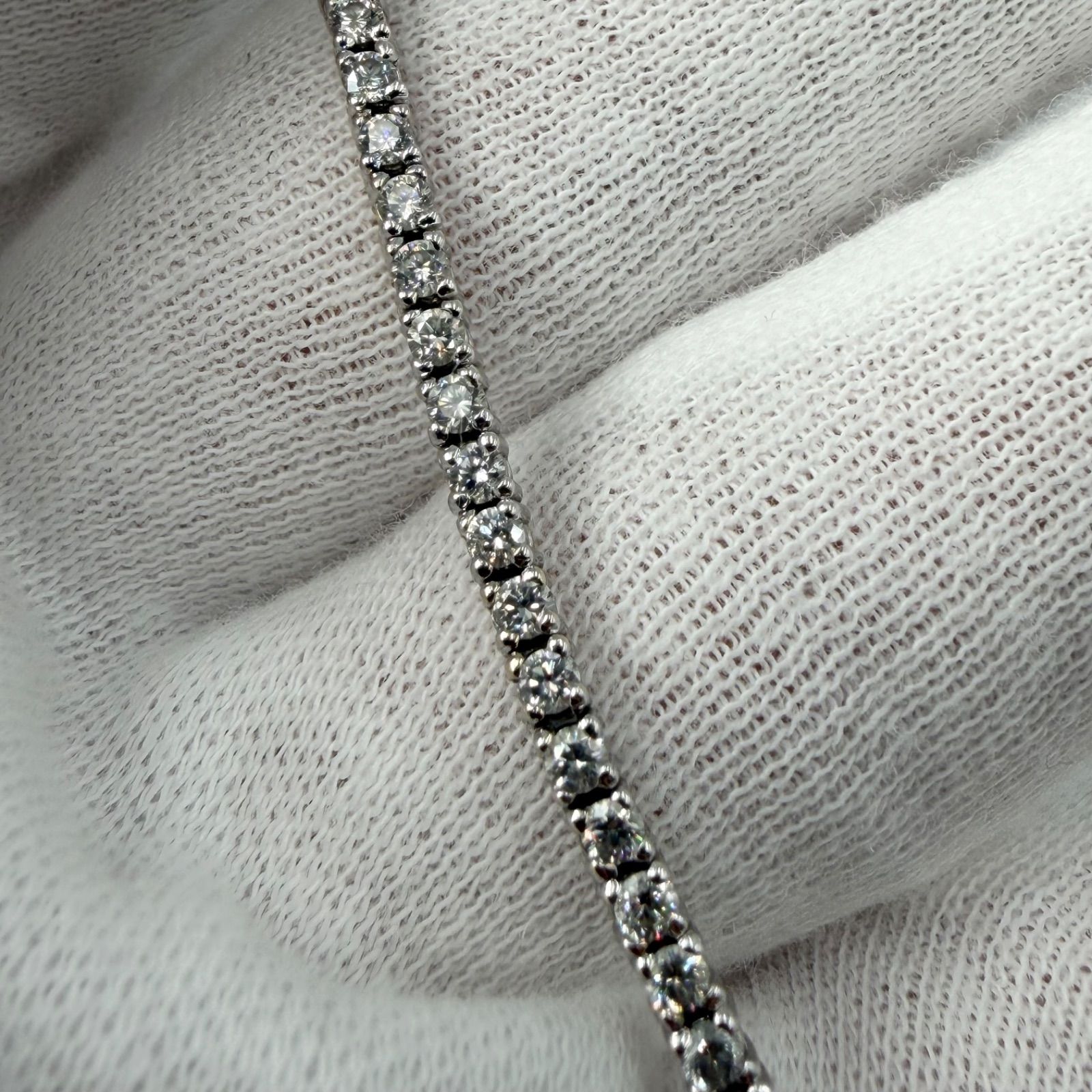 豪華2.00ct】K18WG ダイヤモンド テニスブレスレット 18cm 750金 