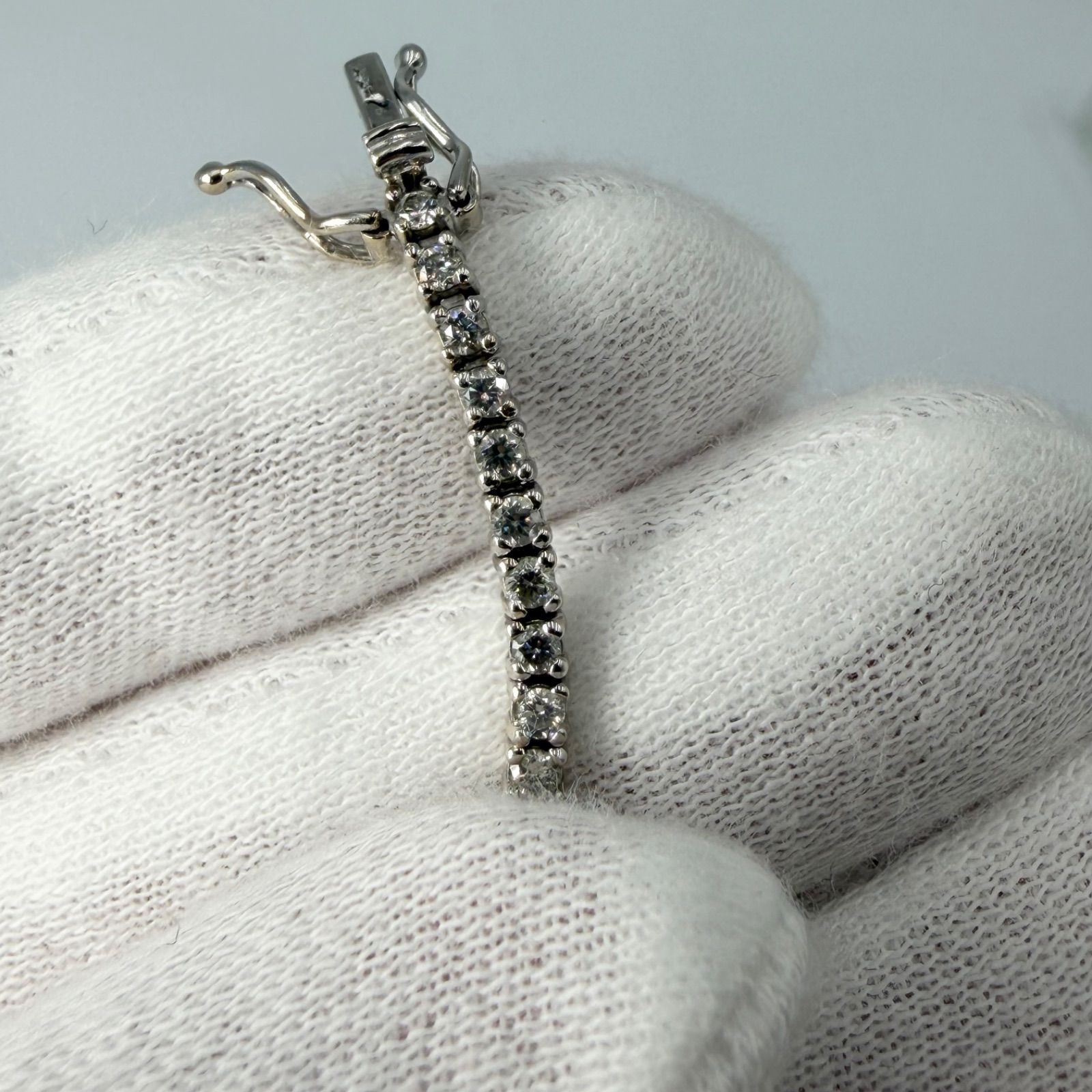 豪華2.00ct】K18WG ダイヤモンド テニスブレスレット 18cm 750金 
