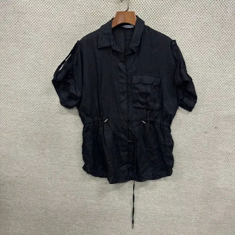 ザラ ZARA シャーリング リネン 半袖 シャツ XS D02730