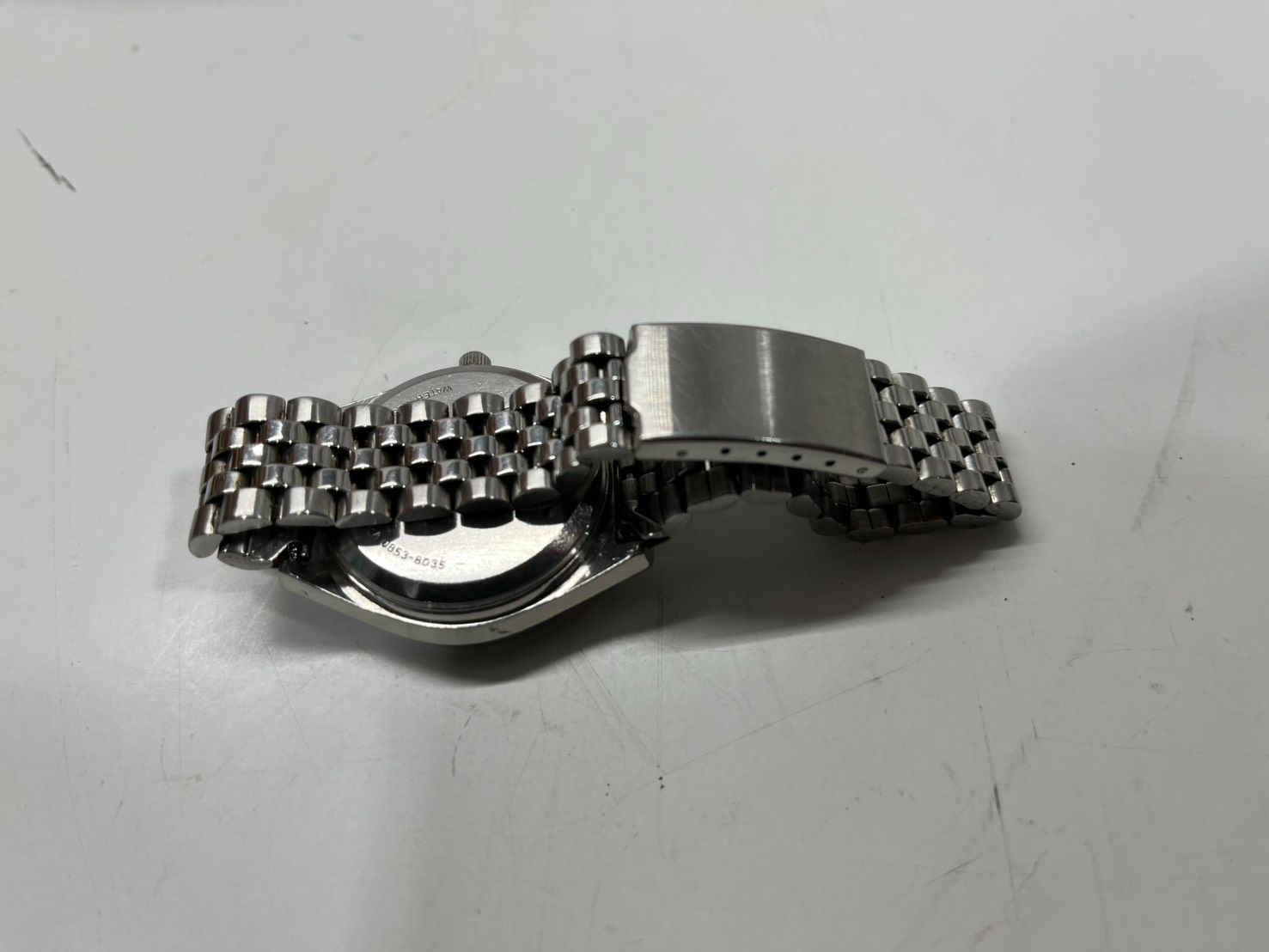 ● ジャンク SEIKO セイコー 0853-8035 キングクオーツ デイデイト SS シルバー系文字盤 クオーツ メンズ腕時計 ●