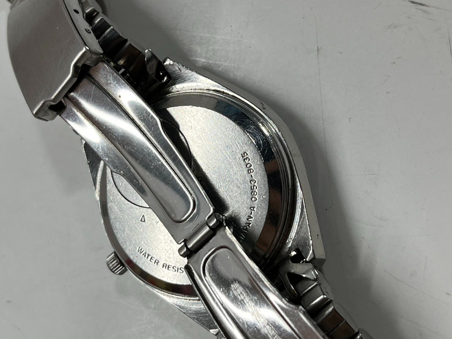 ● ジャンク SEIKO セイコー 0853-8035 キングクオーツ デイデイト SS シルバー系文字盤 クオーツ メンズ腕時計 ●