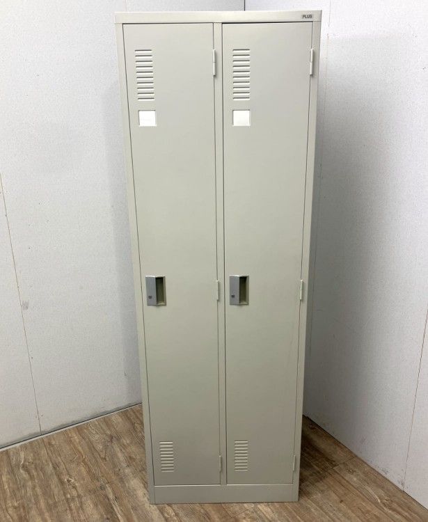 【中古品】プラス 2人用ロッカー グレー