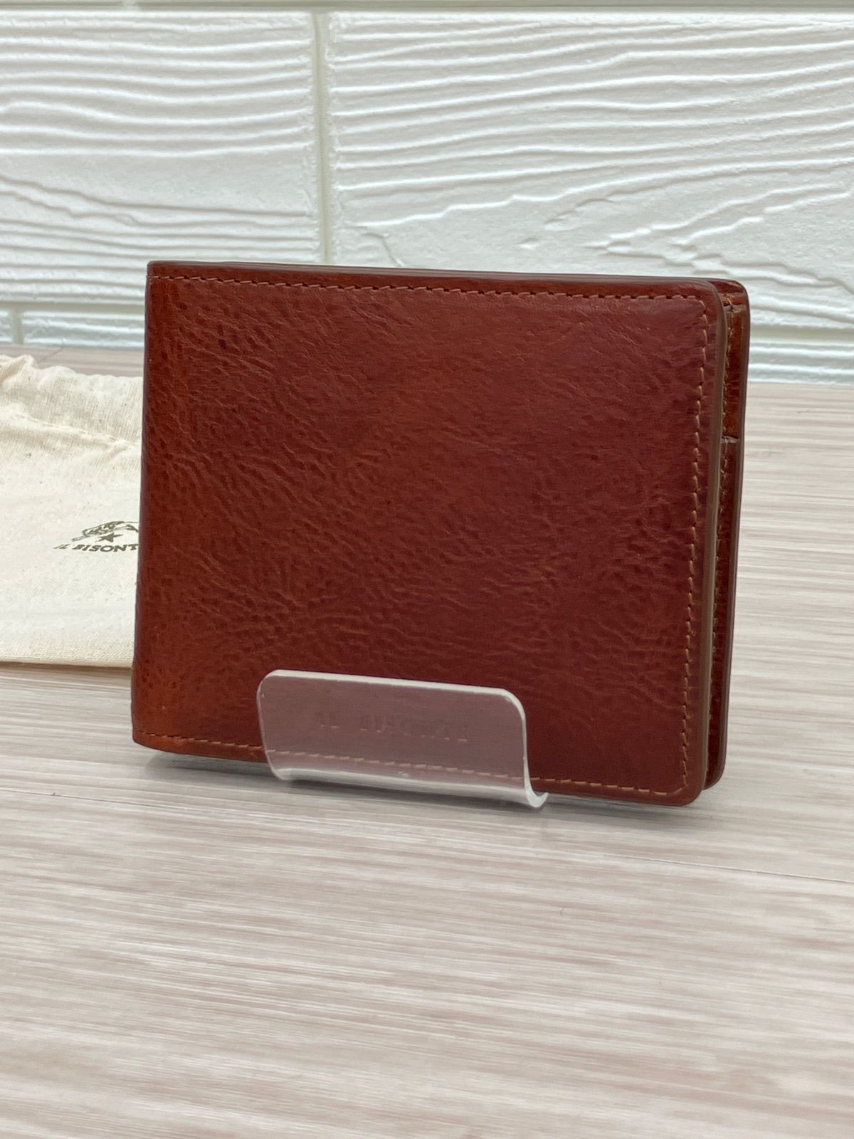 未使用】 IL BISONTE イルビゾンテ 財布 小銭入れあり 二つ折り財布 
