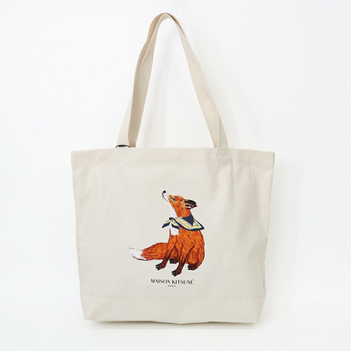 ■MAISON KITSUNE メゾン キツネ キャンバストートバッグ QU05130WW9042 ドリーミング フォックス メンズ レディース ユニセックス