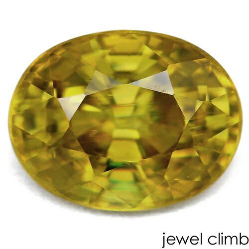 【ソーティングメモ付】ギラギラの強い輝きを放つ希少石です！イエロースフェーン 宝石 ルース １．３７ＣＴ
