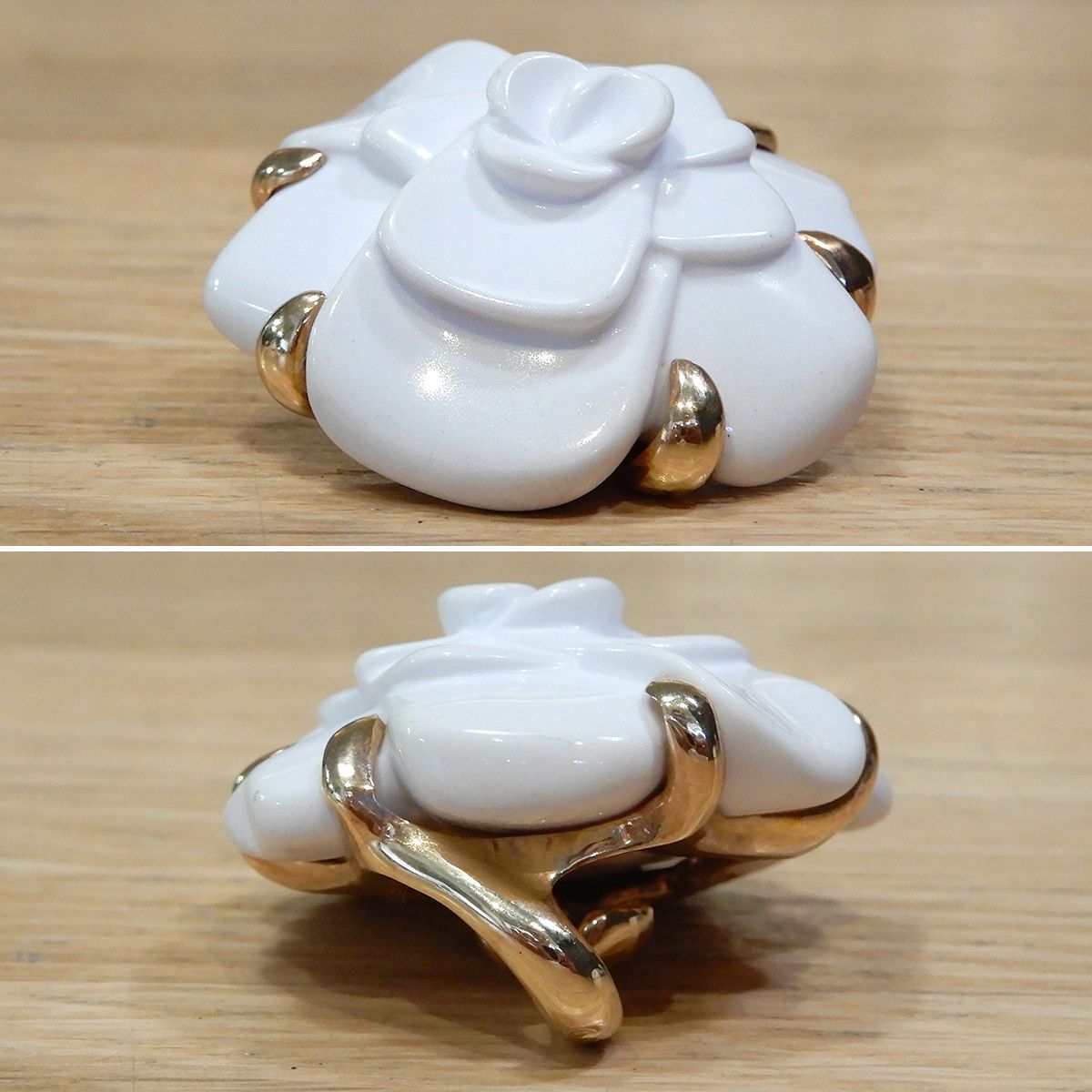 超美品 シャネル カメリア ペンダントトップ チャーム カルセドニー 