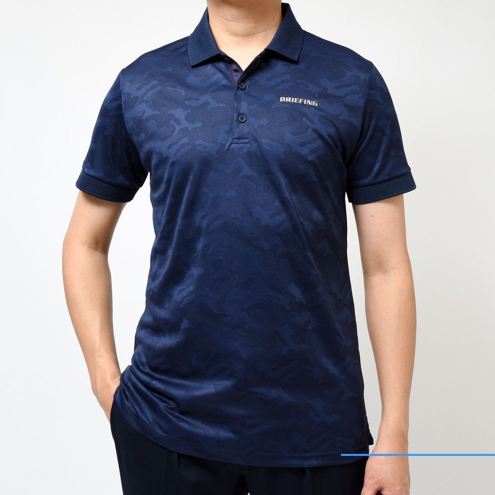 【40%OFF】Lサイズ BRIEFING（ブリーフィング） ポリエステルカモフラージュジャガードジャージS/Sポロ MS CAMO JQ POLO/BBG231M030 12131600185 ネイビー 新品