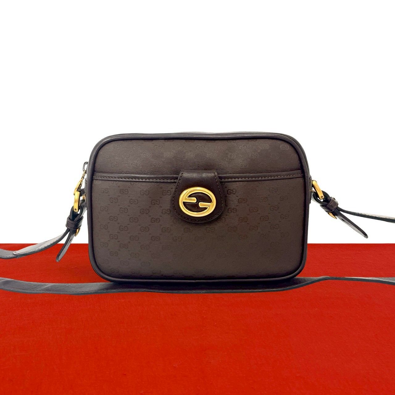 極 美品 GUCCI グッチ オールドグッチ ヴィンテージ マイクロGG ロゴ