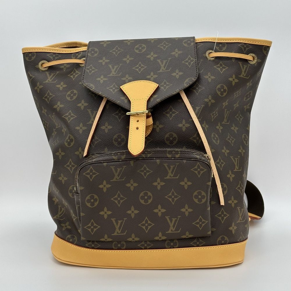 LOUIS VUITTON ルイヴィトン モノグラム モンスリMM リュック バックパック M51136 茶 金