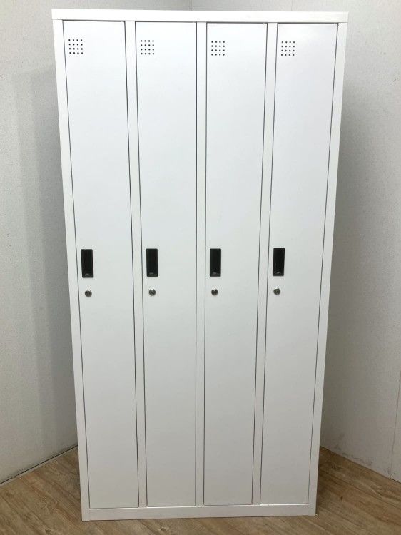 【中古品】スマイル 4人用ロッカー ホワイト