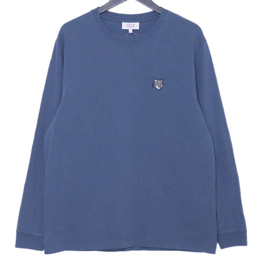 MAISON KITSUNE フォックスヘッドコンフォートロングスリーブTシャツ Sサイズ ブルー PM00119KJ7025