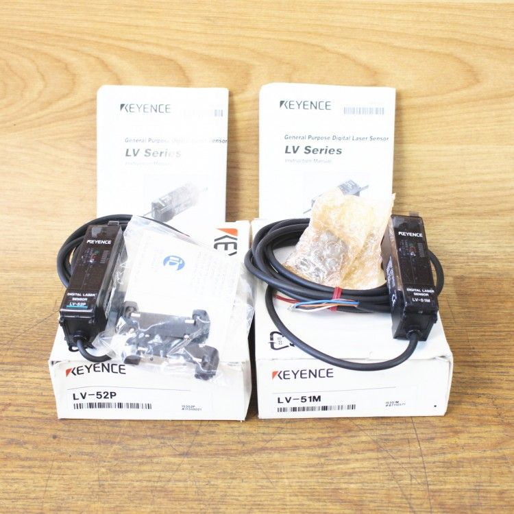 KEYENCE/キーエンス LV-52P,LV-51M アンプユニット子機・親機セット PNP デジタルレーザセンサ LVシリーズ