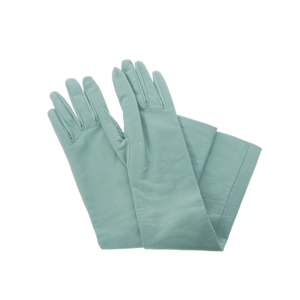 メゾンマルジェラ Maison Margiela 22AW Full-sleeve leather gloves レザーグローブ 手袋 S ライトブルー 青 S51TS0059 国内正規